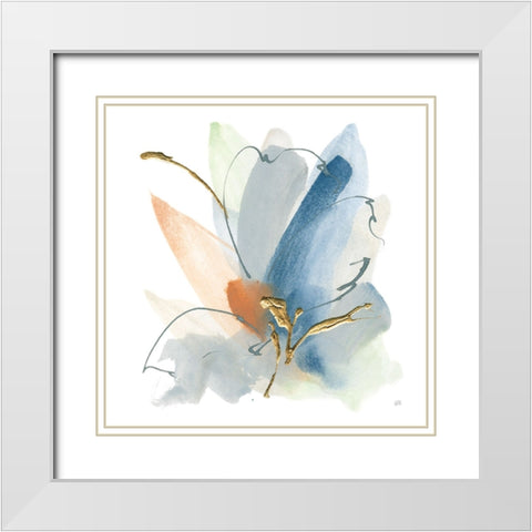 Color Spray II White Modern Wood Framed Art Print with Double Matting by Paschke, Chris