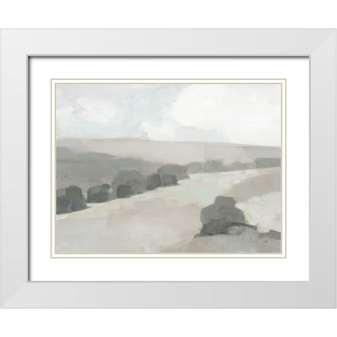 Light in the Valley Neutral White Modern Wood Framed Art Print with Double Matting by Purinton, Julia