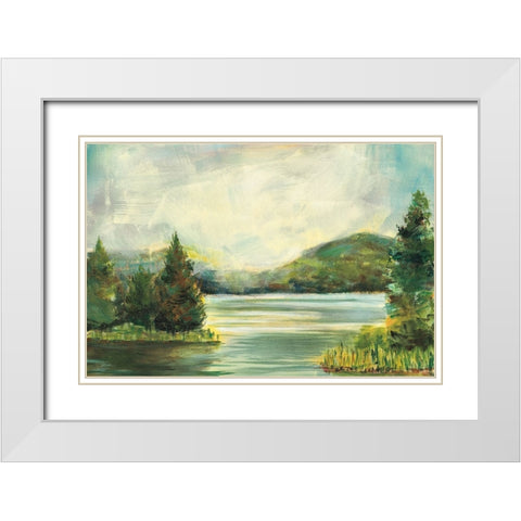 Silver Lake Light Crop White Modern Wood Framed Art Print with Double Matting by Schlabach, Sue