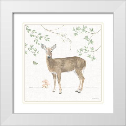 Woodland Love V White Modern Wood Framed Art Print with Double Matting by Grove, Beth