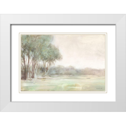 High Summer Field Neutral Crop White Modern Wood Framed Art Print with Double Matting by Nai, Danhui