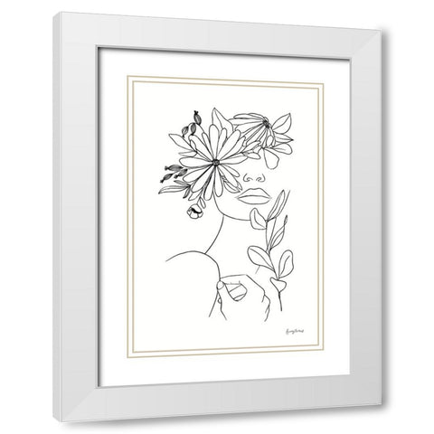 Rooted I BW White Modern Wood Framed Art Print with Double Matting by Thorns, Becky