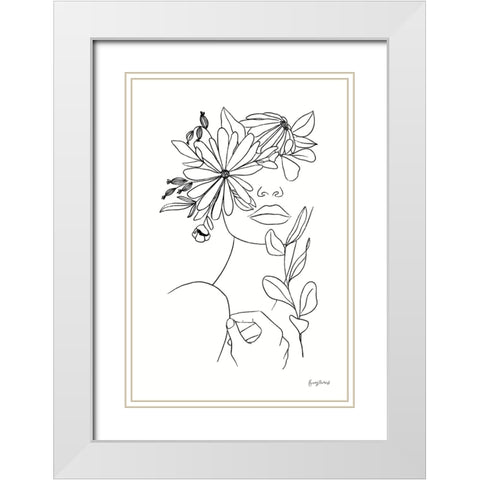 Rooted I BW White Modern Wood Framed Art Print with Double Matting by Thorns, Becky
