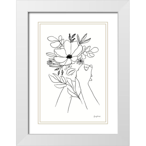 Rooted II BW White Modern Wood Framed Art Print with Double Matting by Thorns, Becky