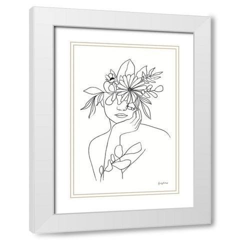 Rooted III BW White Modern Wood Framed Art Print with Double Matting by Thorns, Becky