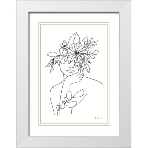 Rooted III BW White Modern Wood Framed Art Print with Double Matting by Thorns, Becky
