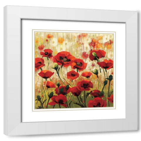 Sunny Spring Glee White Modern Wood Framed Art Print with Double Matting by Novak, Shirley