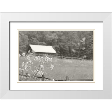 Summer Farm III BW White Modern Wood Framed Art Print with Double Matting by Schlabach, Sue