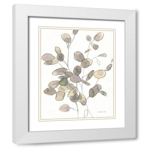 Transparent Leaves Dark Crop White Modern Wood Framed Art Print with Double Matting by Nai, Danhui