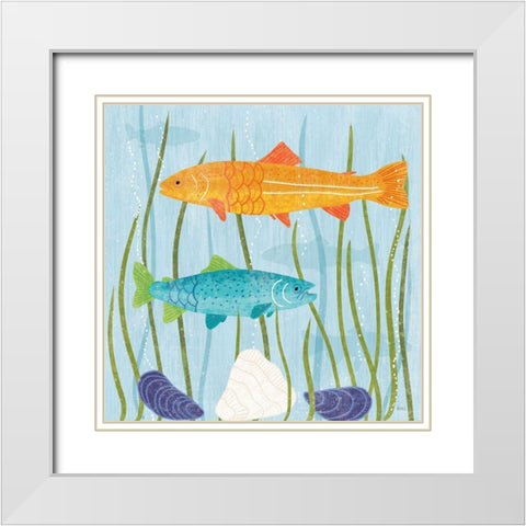 Coastal Vibes III White Modern Wood Framed Art Print with Double Matting by Charron, Veronique