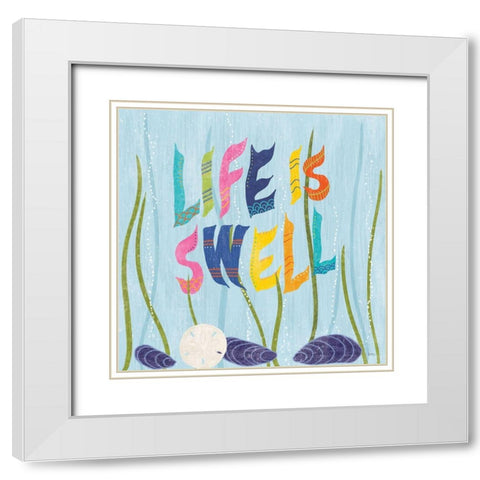 Coastal Vibes IV White Modern Wood Framed Art Print with Double Matting by Charron, Veronique