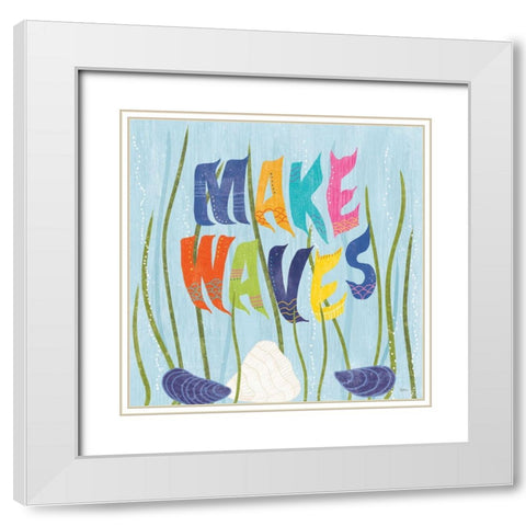Coastal Vibes V White Modern Wood Framed Art Print with Double Matting by Charron, Veronique