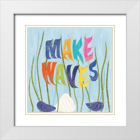 Coastal Vibes V White Modern Wood Framed Art Print with Double Matting by Charron, Veronique