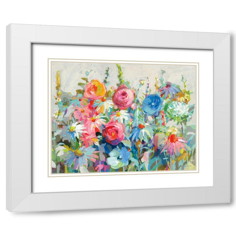 All the Bright Flowers White Modern Wood Framed Art Print with Double Matting by Nai, Danhui