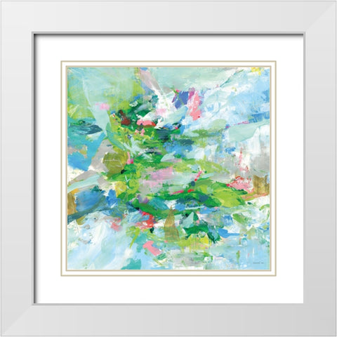 Exuding Summer White Modern Wood Framed Art Print with Double Matting by Nai, Danhui