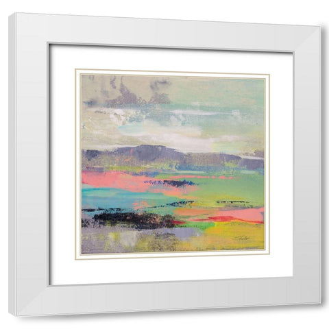Blooming Field II White Modern Wood Framed Art Print with Double Matting by Vassileva, Silvia
