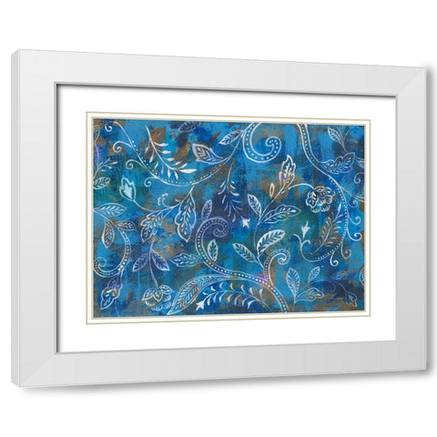 Exotic Elegance I White Modern Wood Framed Art Print with Double Matting by Nai, Danhui