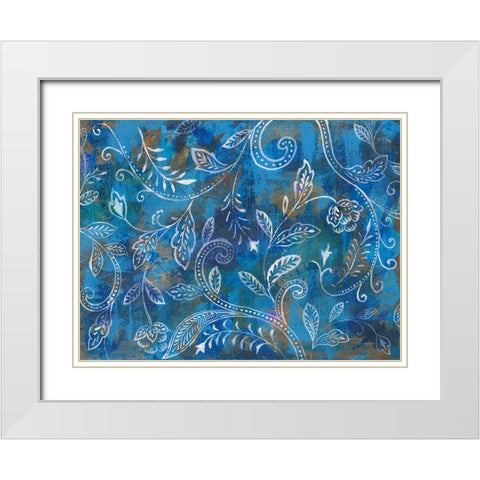 Exotic Elegance I White Modern Wood Framed Art Print with Double Matting by Nai, Danhui