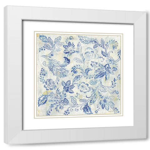 Exotic Elegance II White Modern Wood Framed Art Print with Double Matting by Nai, Danhui