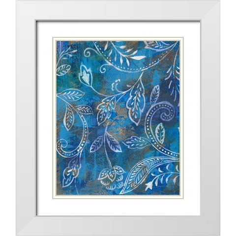 Exotic Elegance Diptych I White Modern Wood Framed Art Print with Double Matting by Nai, Danhui