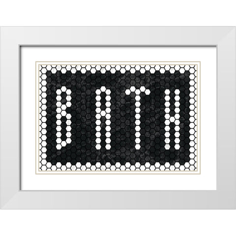 Bath Tiles Inverted White Modern Wood Framed Art Print with Double Matting by Wild Apple Portfolio