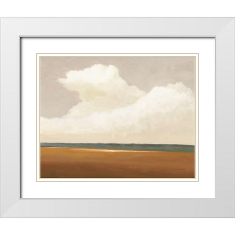 Prairie Summer Terracotta White Modern Wood Framed Art Print with Double Matting by Wiens, James