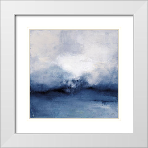 Sea Spray Indigo White Modern Wood Framed Art Print with Double Matting by Purinton, Julia