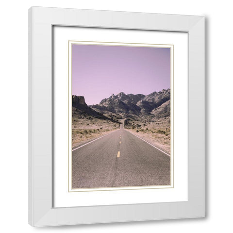 Road to Old West Purple White Modern Wood Framed Art Print with Double Matting by Larson, Nathan