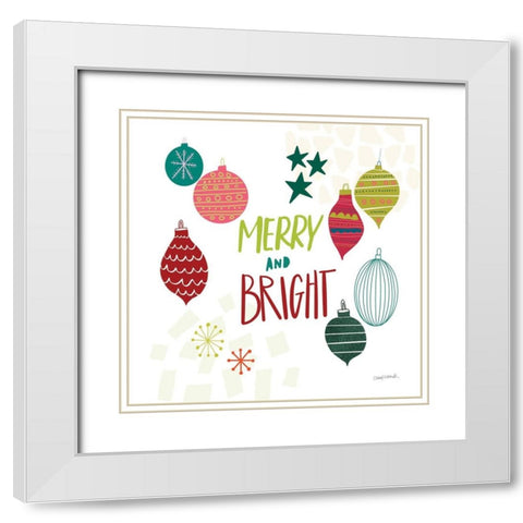 Peace Love Joy IV White Modern Wood Framed Art Print with Double Matting by Warrick, Cheryl