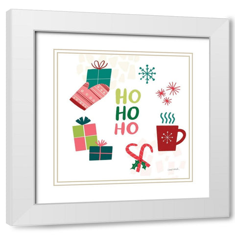 Peace Love Joy V White Modern Wood Framed Art Print with Double Matting by Warrick, Cheryl