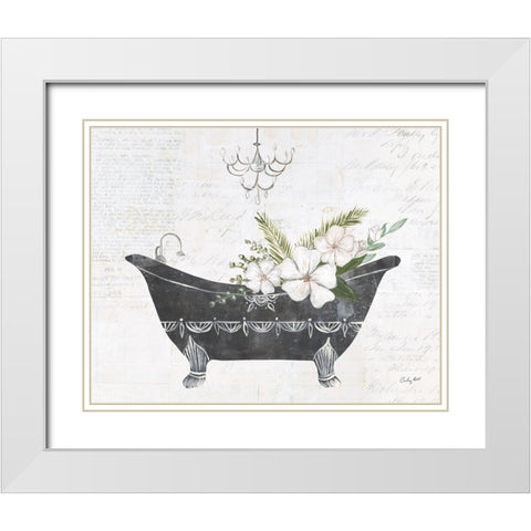 Floral Bath I Flipped White Modern Wood Framed Art Print with Double Matting by Prahl, Courtney