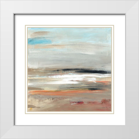 Earth White Modern Wood Framed Art Print with Double Matting by Nai, Danhui