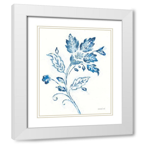 Exotic Elegance Floral I White Modern Wood Framed Art Print with Double Matting by Nai, Danhui