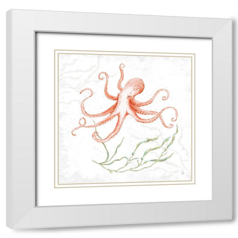 Delicate Sea V Red White Modern Wood Framed Art Print with Double Matting by Brissonnet, Daphne