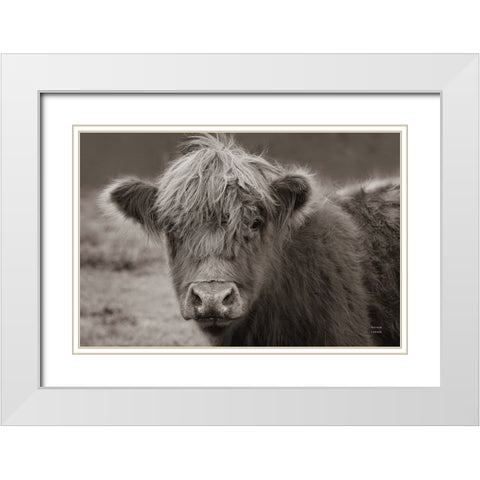Highland Cow Do Neutral White Modern Wood Framed Art Print with Double Matting by Larson, Nathan