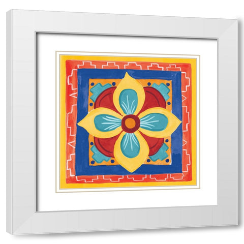 Mucho Caliente VI Yellow White Modern Wood Framed Art Print with Double Matting by Zaman, Farida