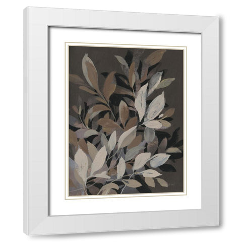 Lively Branches White Modern Wood Framed Art Print with Double Matting by Nai, Danhui