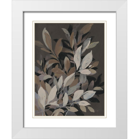 Lively Branches White Modern Wood Framed Art Print with Double Matting by Nai, Danhui