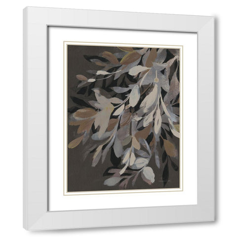 Lively Branches White Modern Wood Framed Art Print with Double Matting by Nai, Danhui