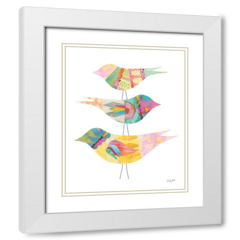 Spring Birds II White Modern Wood Framed Art Print with Double Matting by Prahl, Courtney