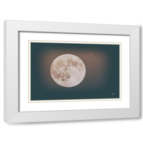 Spring Moon Tones White Modern Wood Framed Art Print with Double Matting by Larson, Nathan