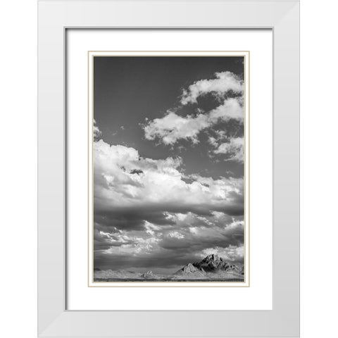Long Way to Ride BW White Modern Wood Framed Art Print with Double Matting by Larson, Nathan