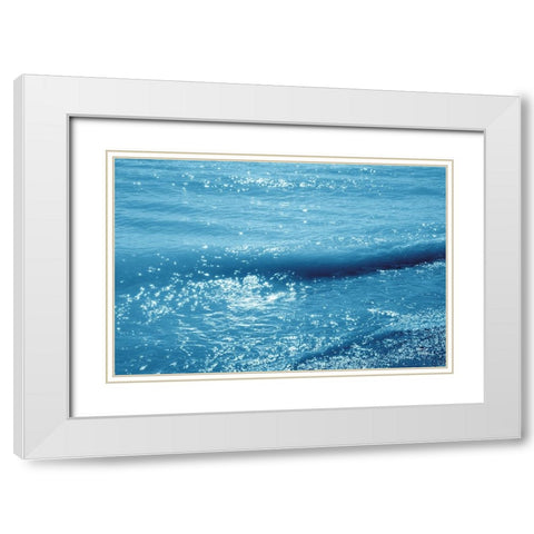 Sparkling Waters I White Modern Wood Framed Art Print with Double Matting by Larson, Nathan