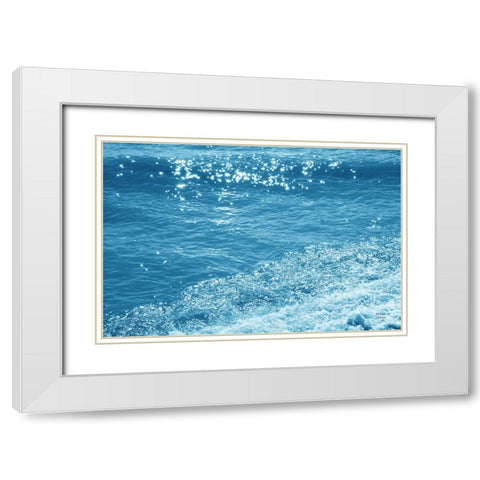 Sparkling Waters II White Modern Wood Framed Art Print with Double Matting by Larson, Nathan