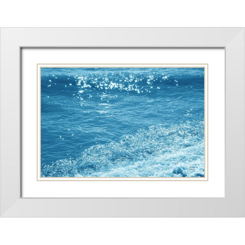 Sparkling Waters II White Modern Wood Framed Art Print with Double Matting by Larson, Nathan