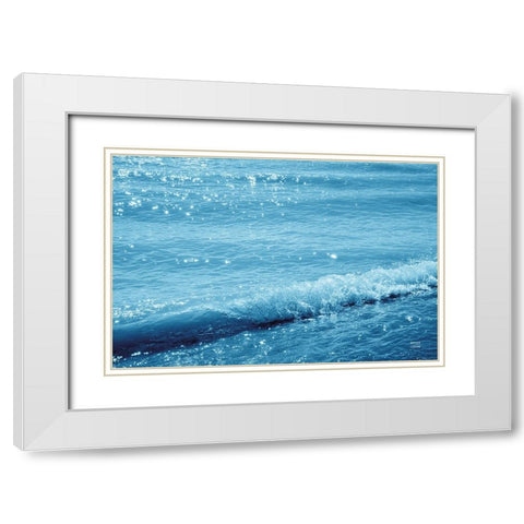 Sparkling Waters III White Modern Wood Framed Art Print with Double Matting by Larson, Nathan