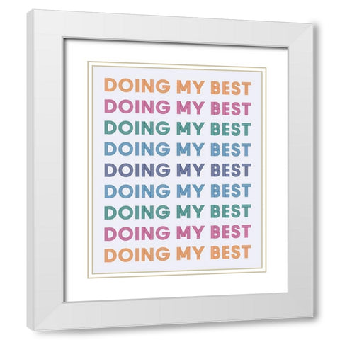 Retro Words IV on White White Modern Wood Framed Art Print with Double Matting by Portfolio, Wild Apple