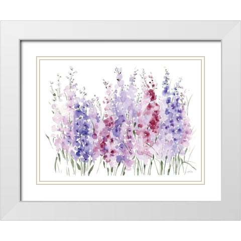 Spring Blooms I White Modern Wood Framed Art Print with Double Matting by Pete, Katrina