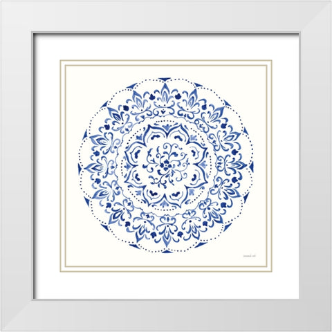 Circle of Life I White Modern Wood Framed Art Print with Double Matting by Nai, Danhui