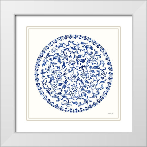 Circle of Life II White Modern Wood Framed Art Print with Double Matting by Nai, Danhui